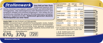 Puszta-Salat pikant gewürzt - Etikett
