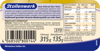 Peperoncini
mittelscharf  - Etikett