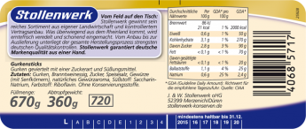 Gurkensticks süß-sauer, würzig-pikant - Etikett