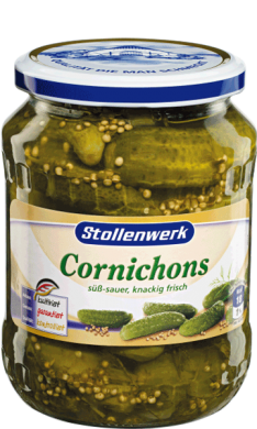 Cornichons süß-sauer, knackig frisch - Konserve