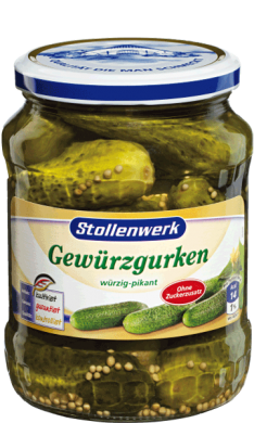 Pickled gherkins spicy, without sugar - tin