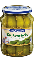 Pickled gherkin sticks 
