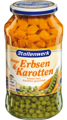 Junge Erbsen & Karotten Erbsen fein, Karotten gewürfelt - Konserve