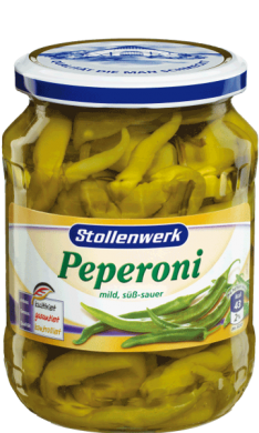 Peperoni
mild süß-sauer - Konserve