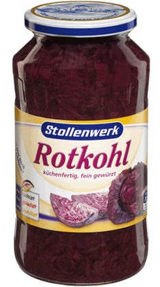 Rotkohl
küchenfertig fein gewürzt - Konserve