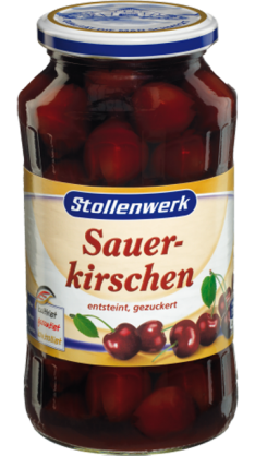 Sauerkirschen entsteint, gezuckert - Konserve